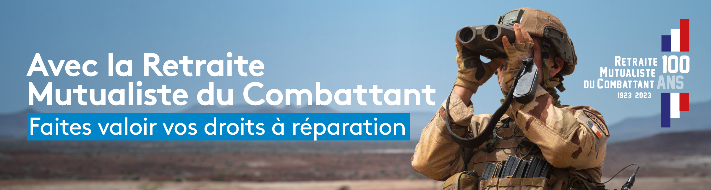 Faites valoir vos droits avec la RMC. Photo d'un militaire en mission